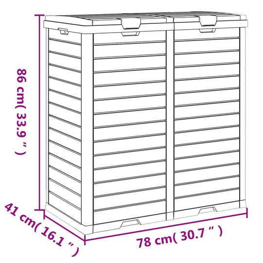 Outdoor Garbage Bin 78x41x86 cm Polypropylene , Garbage Bin , Home & Garden -,Household Supplies -,Modern Design,new-305021,Rubbish Bins & Waste Paper Baskets,Waste Containment -