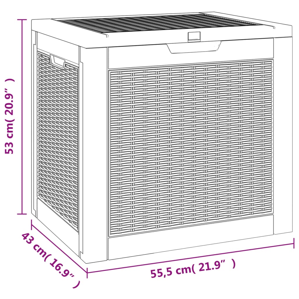 Garden Storage Box 55.5x43x53 cm Polypropylene , storage box , eligant,Furniture -,Home & Garden -,new-305021,Outdoor Furniture -,Outdoor Storage Boxes