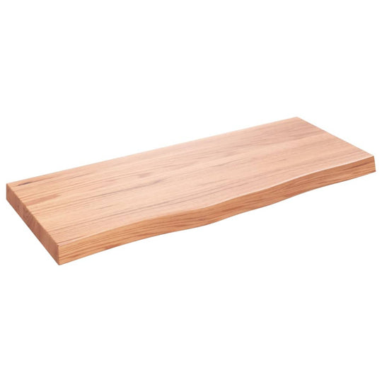 Wall Shelf Light 100x40x(2-6) cm Treated Solid Wood Oak shown in a natural wood finish.