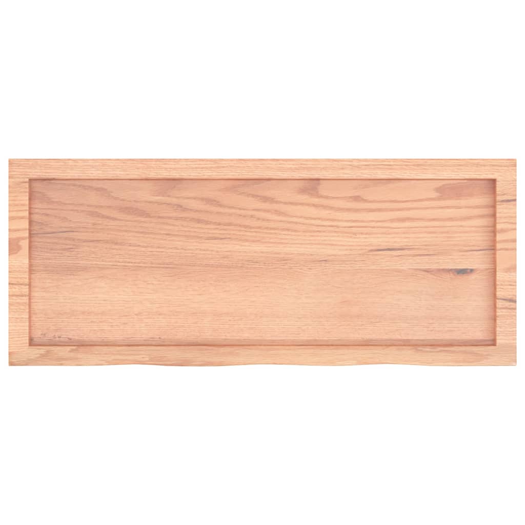 Wall Shelf Light 100x40x(2-6) cm Treated Solid Wood Oak surface view.