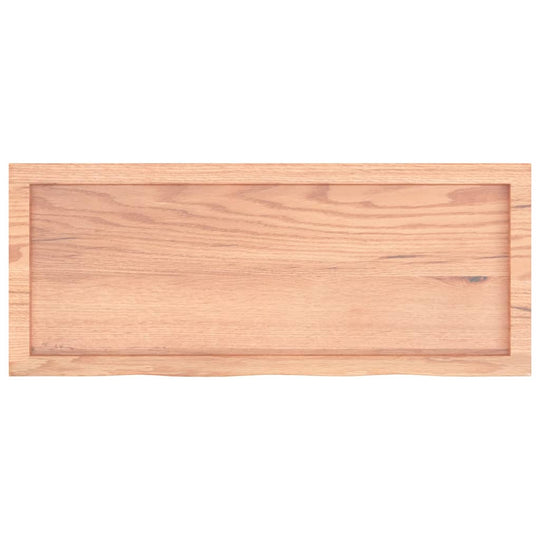 Wall Shelf Light 100x40x(2-6) cm Treated Solid Wood Oak surface view.