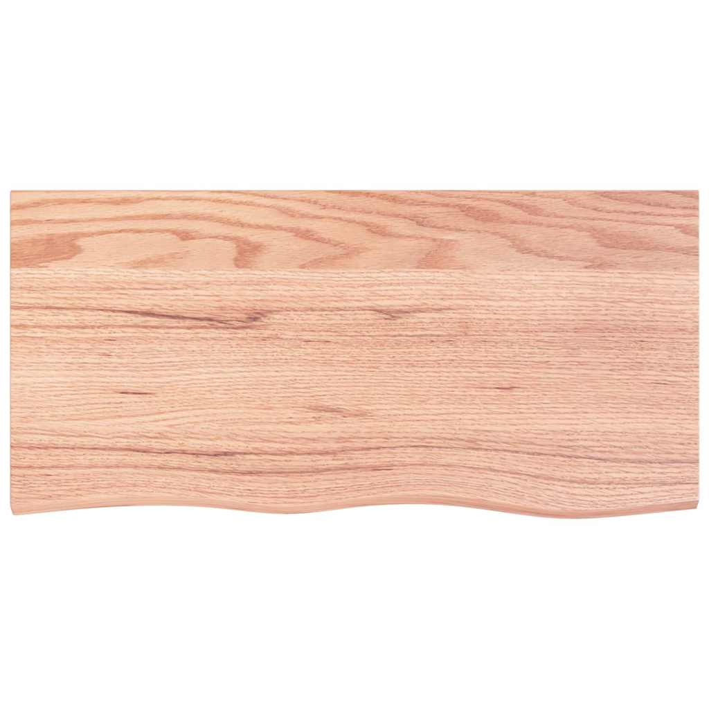 Wall Shelf Light 100x50x(2-4) cm Treated Solid Wood Oak in natural oak finish with beautiful grain.