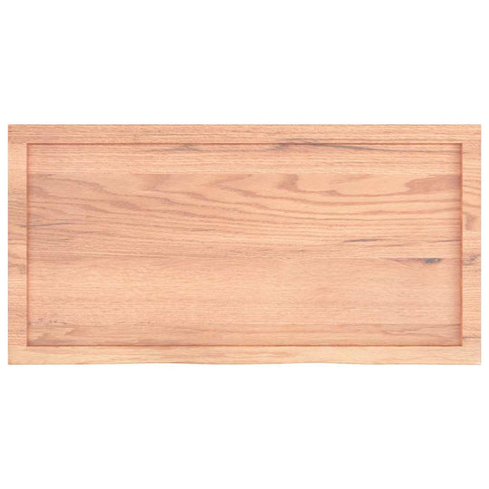 Wall Shelf Light 100x50x(2-4) cm Treated Solid Wood Oak - Natural wood surface showcasing beautiful grain.