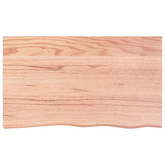 Wall Shelf Light 100x60x(2-6) cm Treated Solid Wood Oak top view showcasing the natural oak grain.