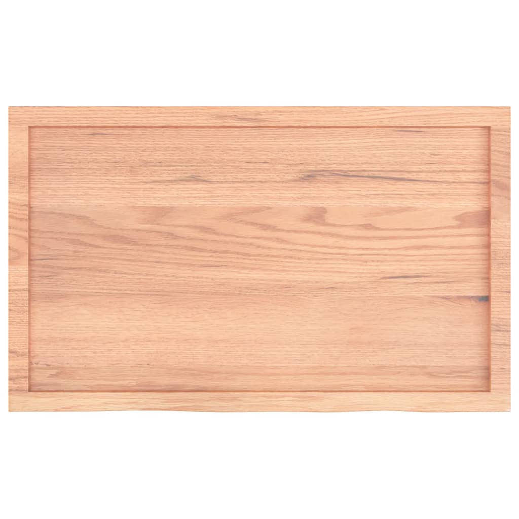 Wall Shelf Light 100x60x(2-6) cm Treated Solid Wood Oak in natural finish, showcasing oak grain details.