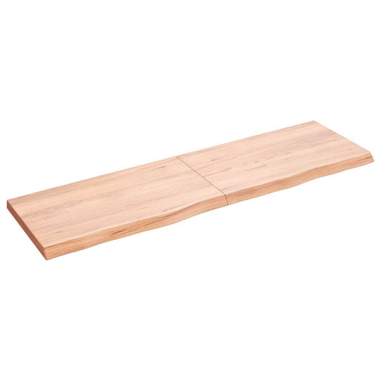Wall Shelf Light 140x40x(2-4) cm Treated Solid Wood Oak in natural finish with unique grain.