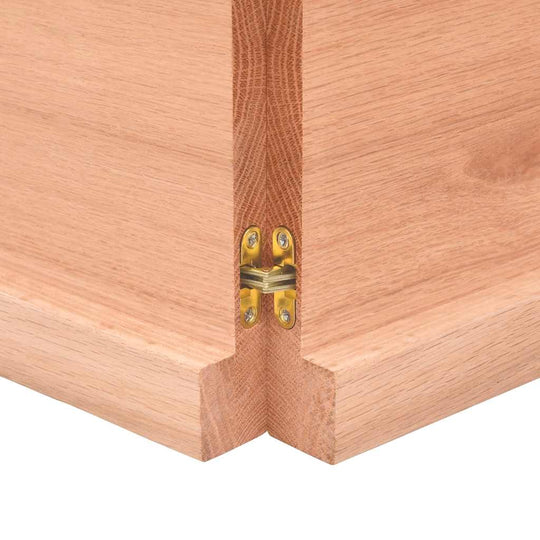 Hinge detail of Wall Shelf Light 140x40x(2-4) cm Treated Solid Wood Oak showcasing solid wood construction.