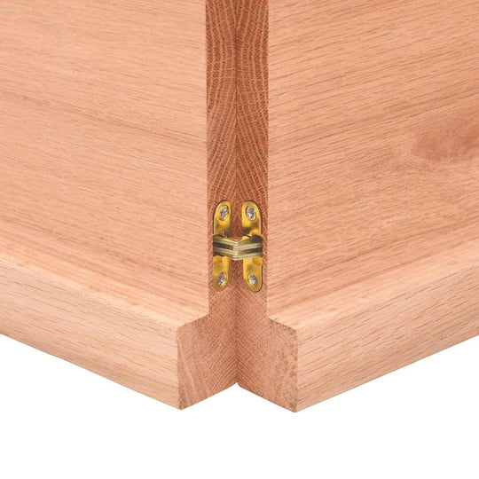 Wall Shelf Light 160x60x(2-4) cm Treated Solid Wood Oak hinge detail and joint construction.
