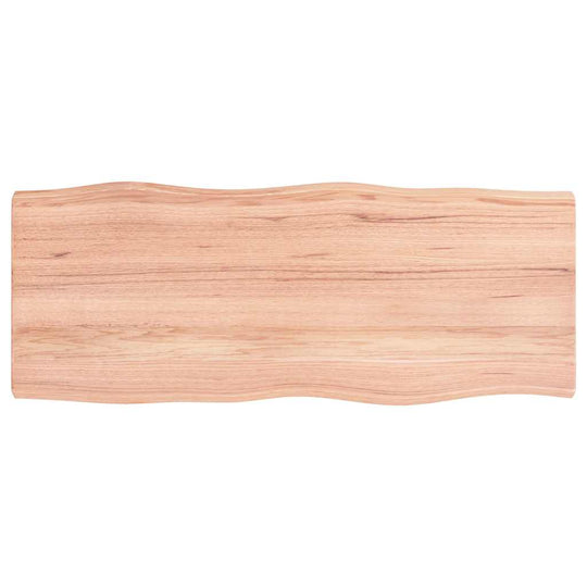 Table Top Light  100x40x(2-4)cm Treated Solid Wood Live Edge view showcasing natural wood grain and live edge design.