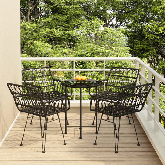 5 Piece Garden Dining Set Poly Rattan , Furniture -> Outdoor Furniture -> Outdoor Furniture Sets , black,Chairs -,Durable,eligant,Furniture -,Home & Garden -,Home Decor,Modern Design,new-305021,Outdoor Furniture -,Outdoor Furniture Sets,Outdoor Seating -,