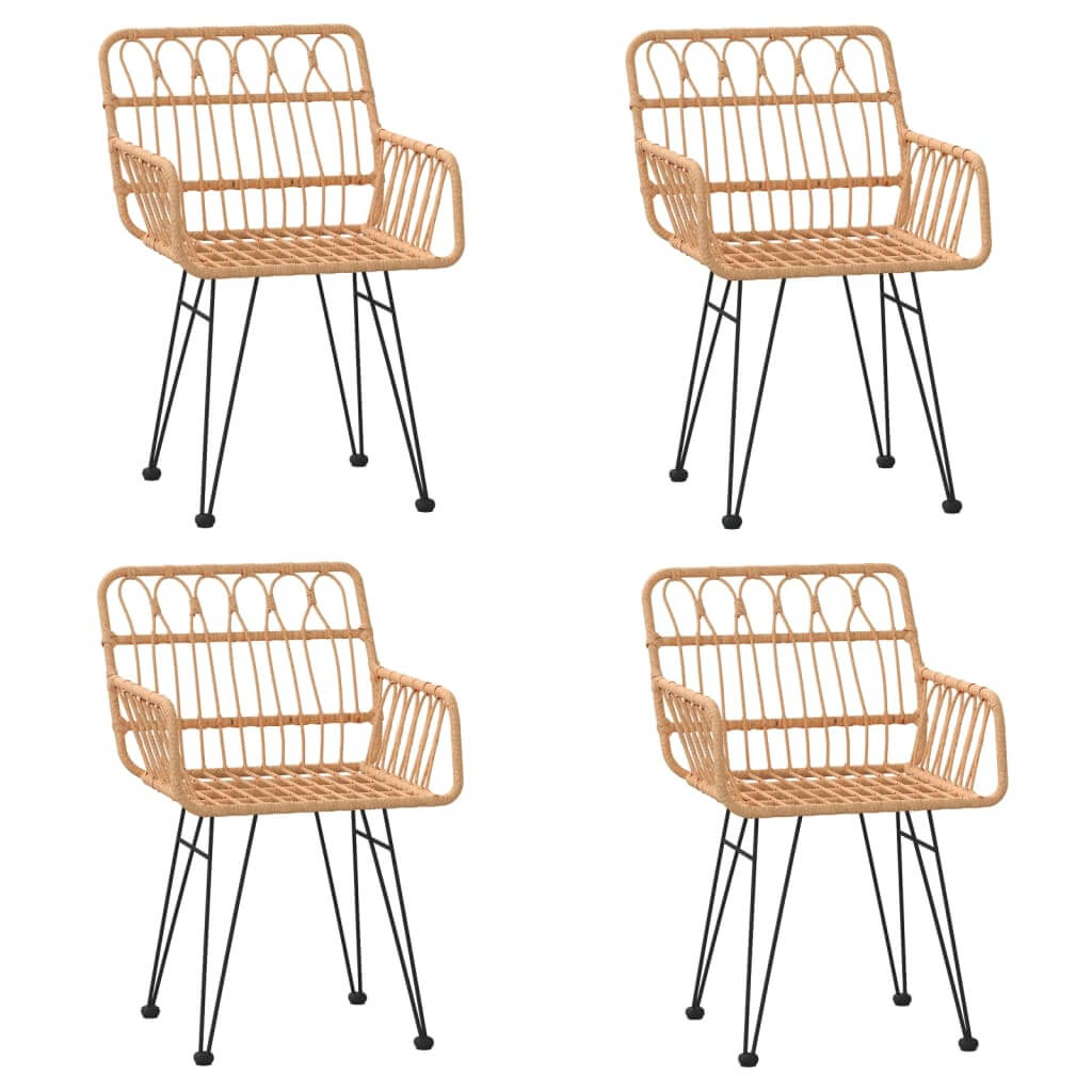 طقم طعام للحديقة مكون من 5 قطع من بولي راتان