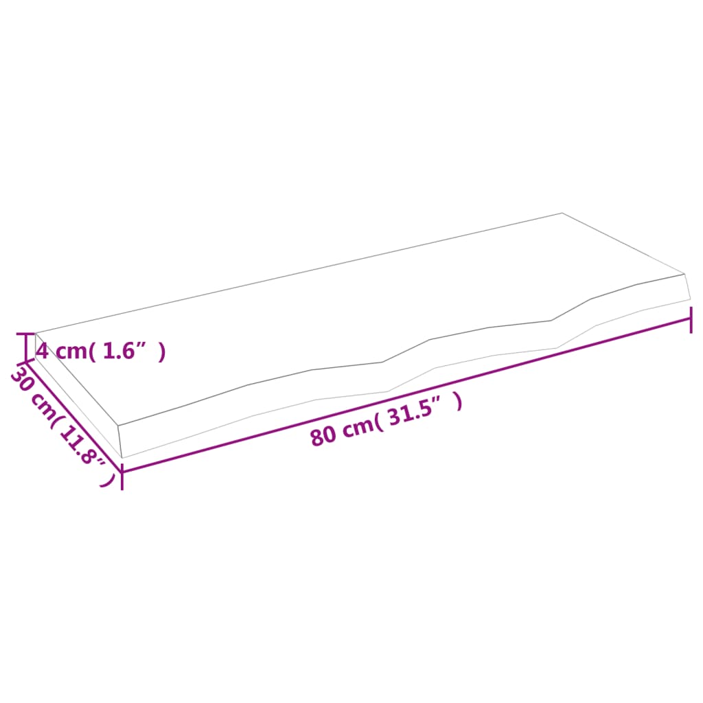 Bathroom Countertop Light  80x30x(2-4) cm Treated Solid Wood