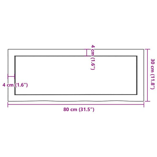 Bathroom Countertop Light  80x30x(2-4) cm Treated Solid Wood