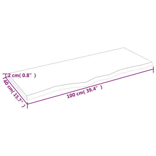 Bathroom Countertop Light  100x40x2 cm Treated Solid Wood