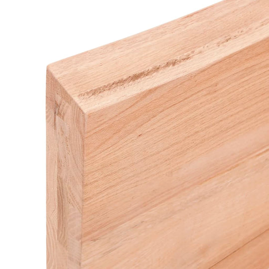 Bathroom Countertop Light 100x50x(2-6)cm Treated Solid Wood close-up showing the oak wood grain and texture.