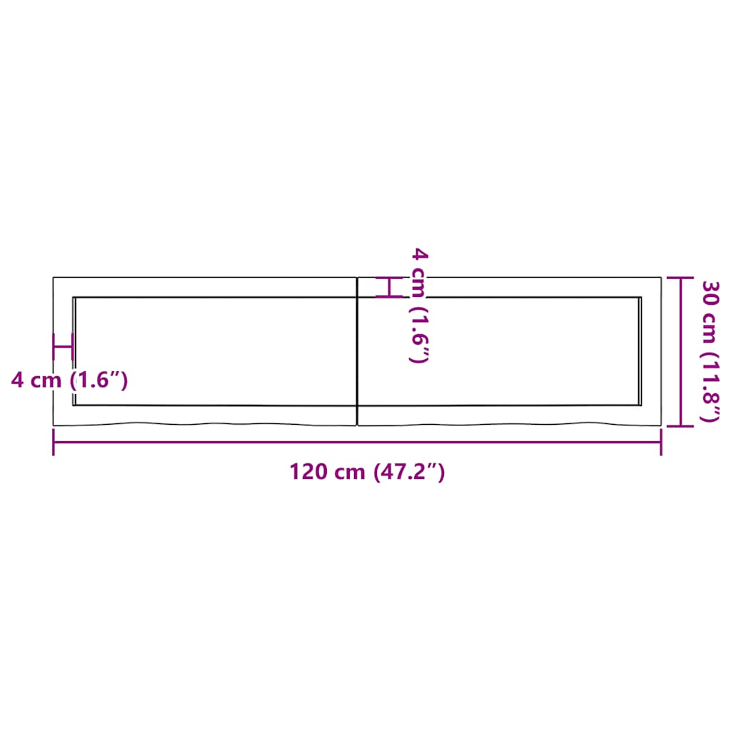 Bathroom Countertop Light  120x30x(2-4)cm Treated Solid Wood