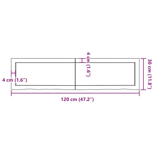 Bathroom Countertop Light  120x30x(2-4)cm Treated Solid Wood