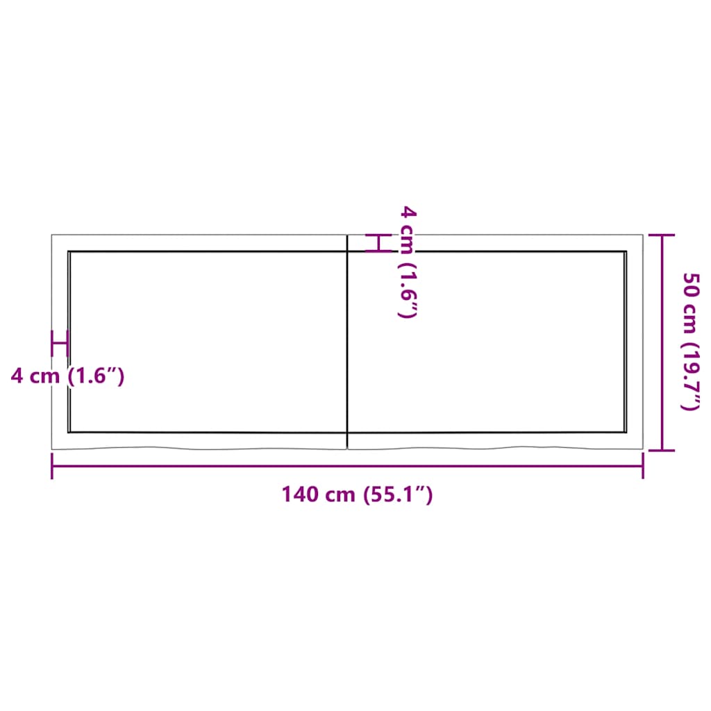Bathroom Countertop Light  140x50x(2-4)cm Treated Solid Wood