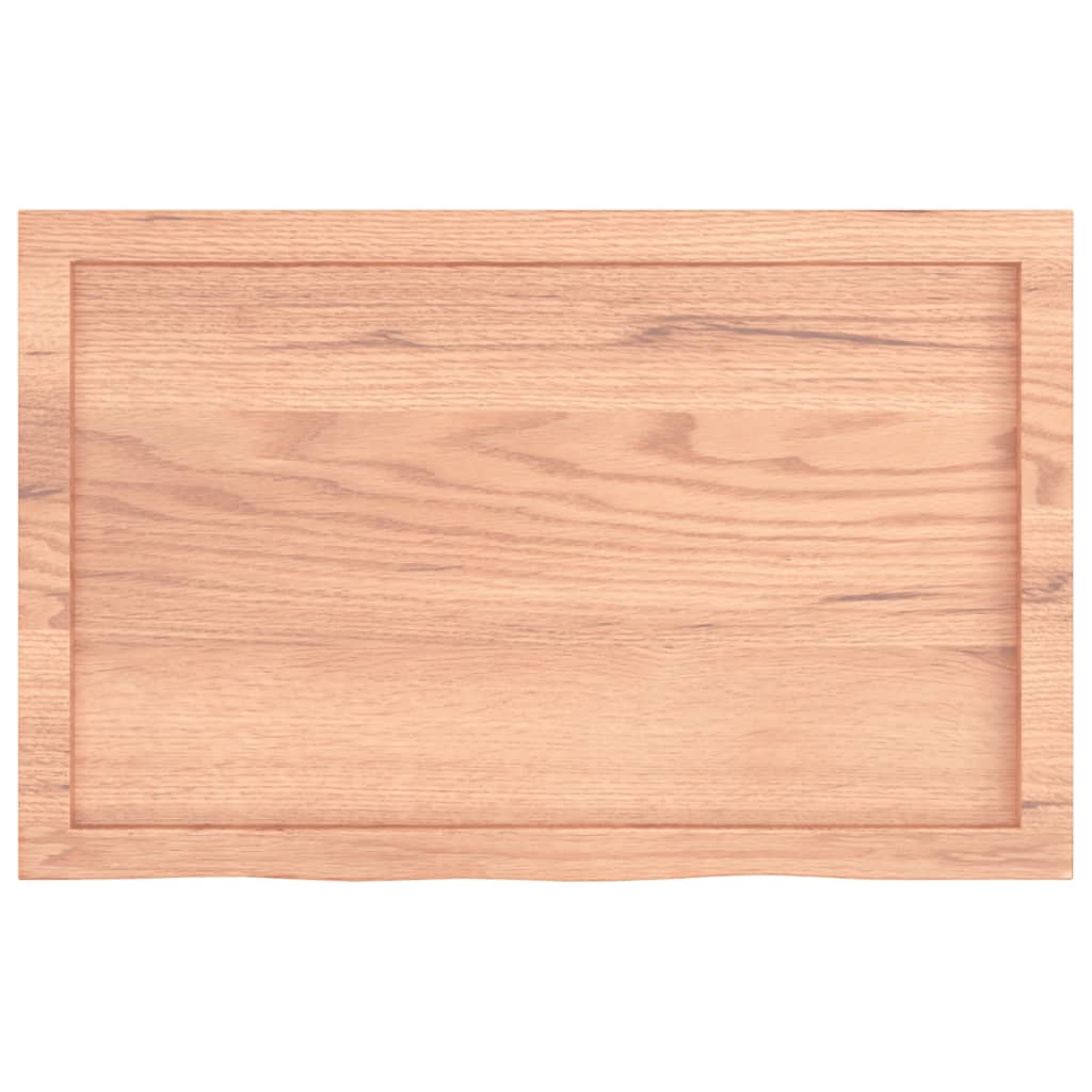 Table Top Light 80x50x(2-6) cm Treated Solid Wood Oak - Solid oak wood tabletop with a smooth natural finish.