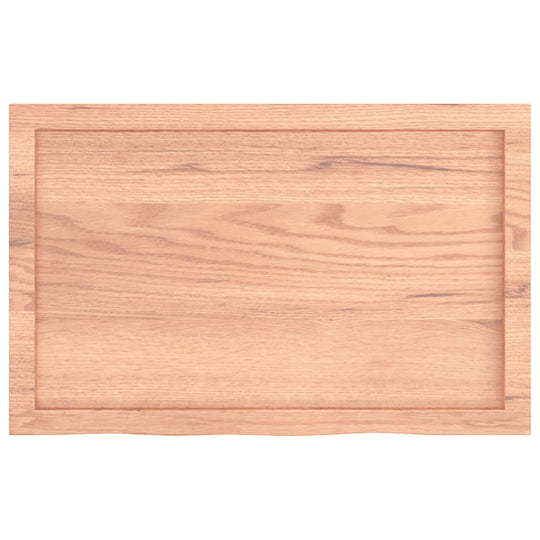 Table Top Light 80x50x(2-6) cm Treated Solid Wood Oak - Solid oak wood tabletop with a smooth natural finish.