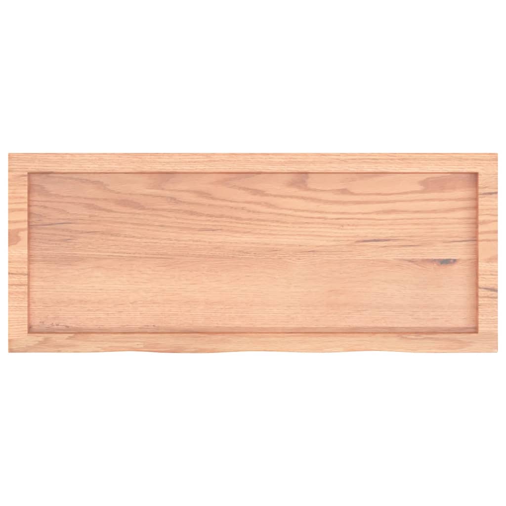 Table Top Light 100x40x(2-6) cm Treated Solid Wood Oak - natural oak tabletop with smooth surface.