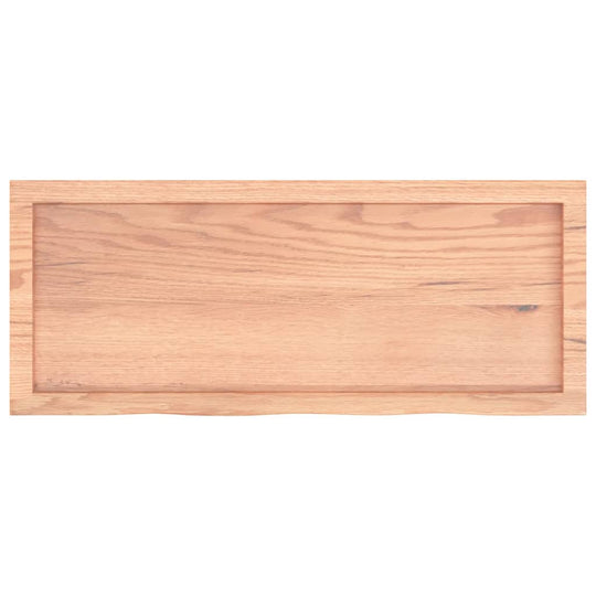 Table Top Light 100x40x(2-6) cm Treated Solid Wood Oak - natural oak tabletop with smooth surface.