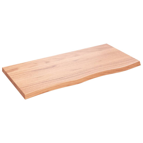 Table Top Light 100x50x(2-4) cm Treated Solid Wood Oak, natural wood grain tabletop for home or commercial use.