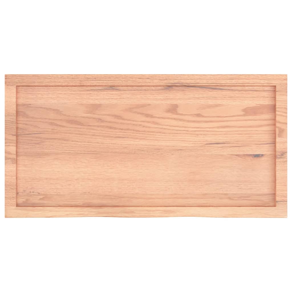 Table Top Light 100x50x(2-4) cm Treated Solid Wood Oak - Natural oak wood tabletop with a beautiful grain.