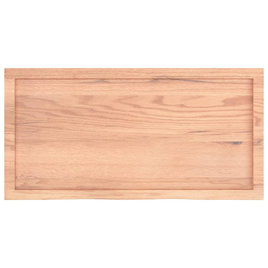 Table Top Light 100x50x(2-4) cm Treated Solid Wood Oak - Natural oak wood tabletop with a beautiful grain.