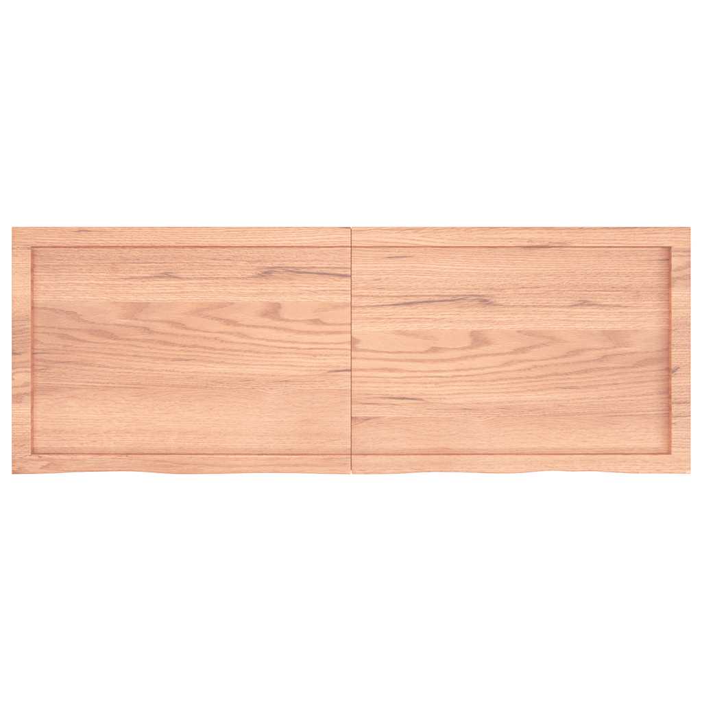 Table Top Light 140x50x(2-4) cm Treated Solid Wood Oak - Solid oak wood table top with a medium brown color.