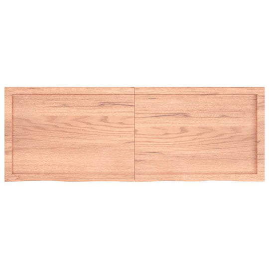 Table Top Light 140x50x(2-4) cm Treated Solid Wood Oak - Solid oak wood table top with a medium brown color.