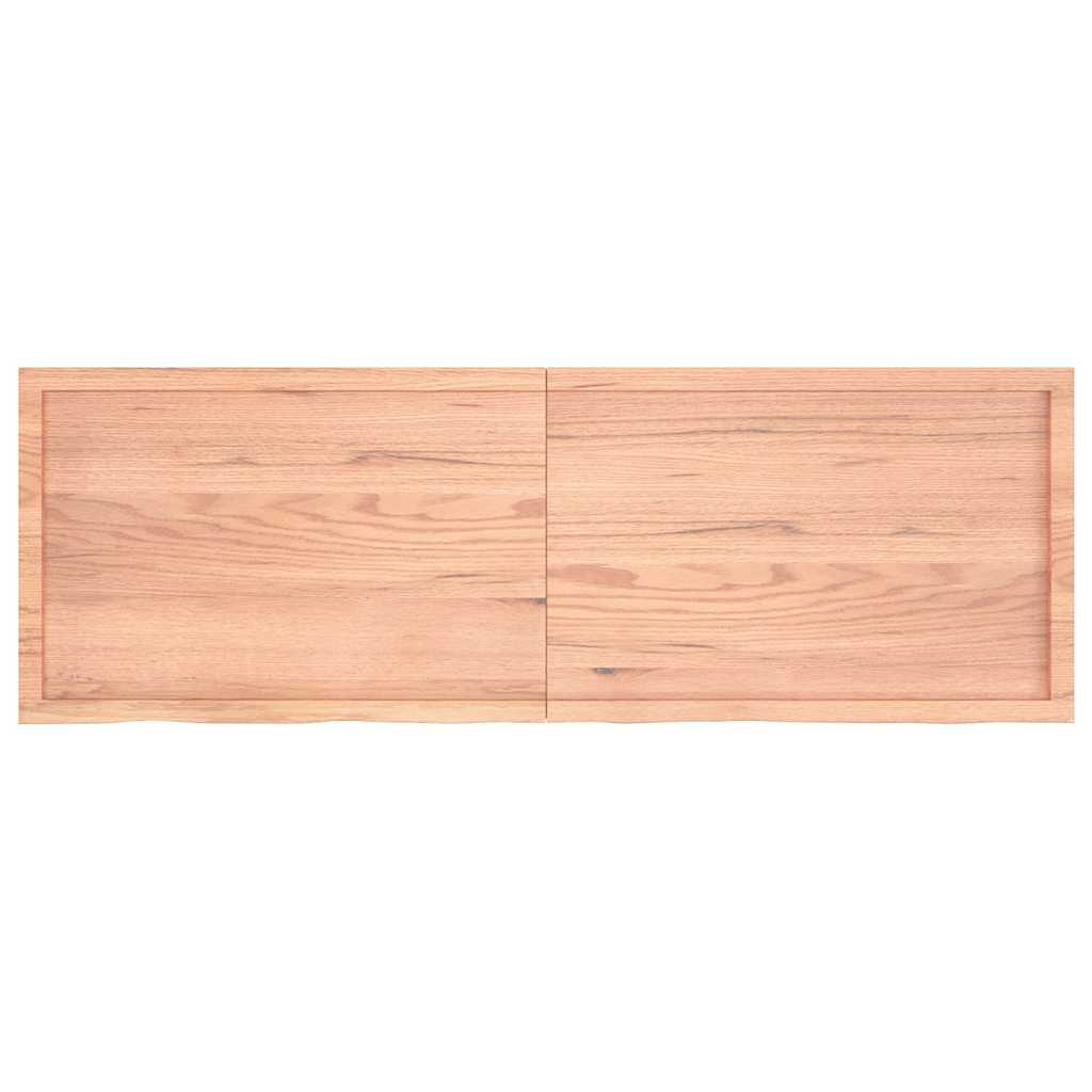 Table Top Light  180x60x(2-4) cm Treated Solid Wood Oak showcasing natural wood grain detail.
