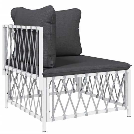 Piece Garden Lounge Set with Cushions  Steel