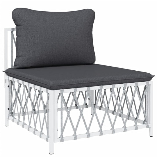 Piece Garden Lounge Set with Cushions  Steel