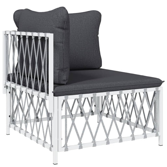Piece Garden Lounge Set with Cushions  Steel