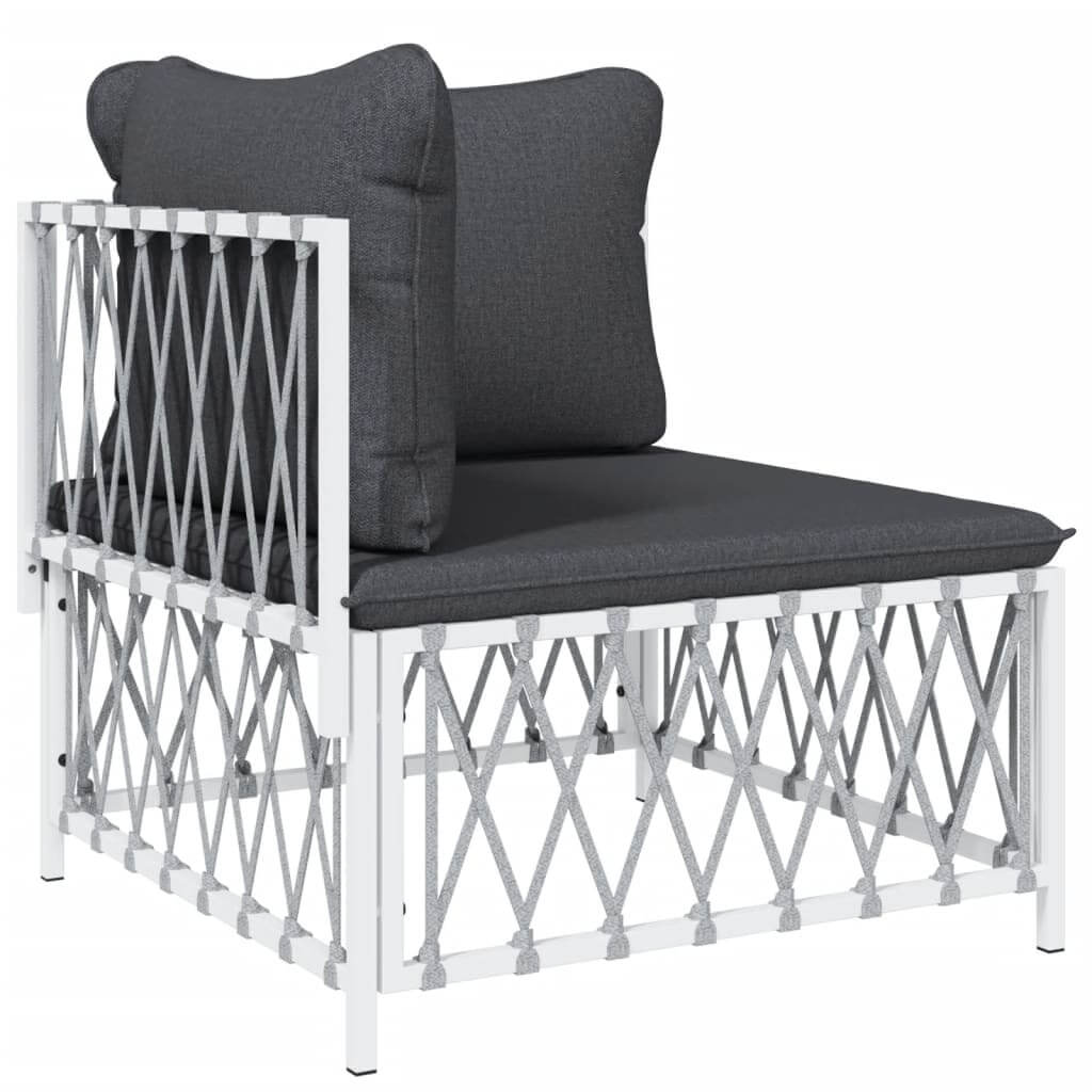 Piece Garden Lounge Set with Cushions  Steel