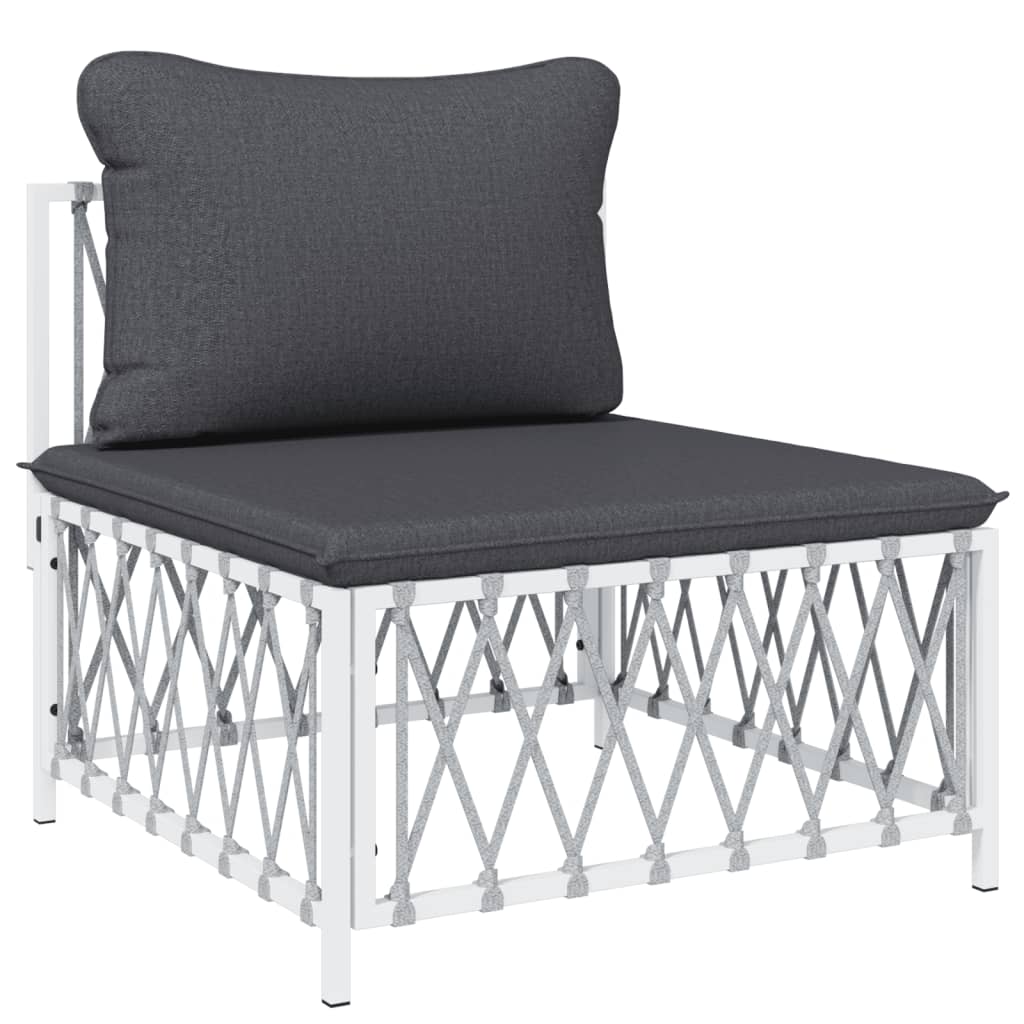 Piece Garden Lounge Set with Cushions  Steel