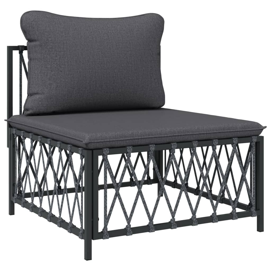 Garden Lounge Piece Set with Cushions  Steel