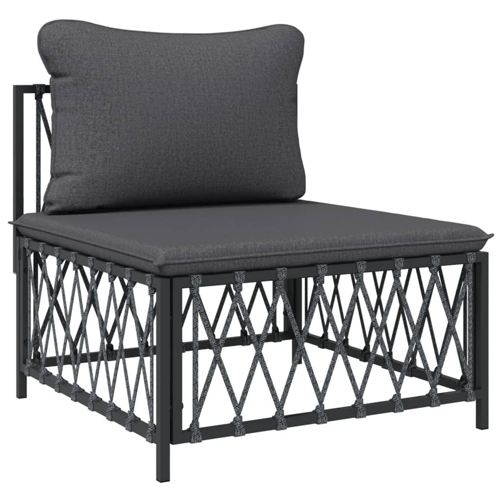 Comfortable garden lounge chair with grey cushion and sturdy steel frame, perfect for outdoor furniture setups.