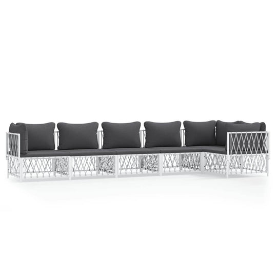 Piece Garden Lounge Set with Cushions  Steel