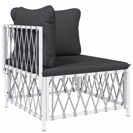 Piece Garden Lounge Set with Cushions  Steel