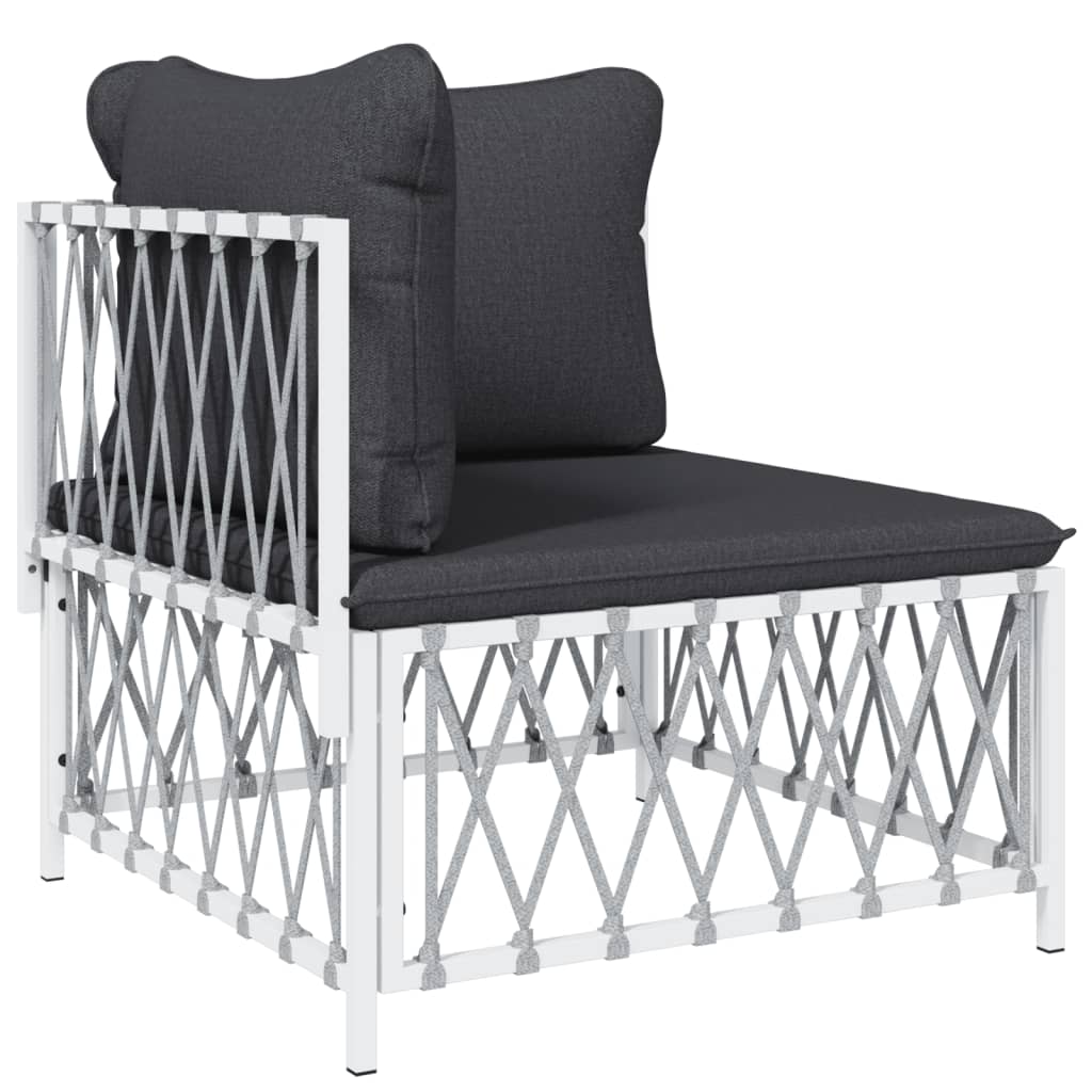 Piece Garden Lounge Set with Cushions  Steel
