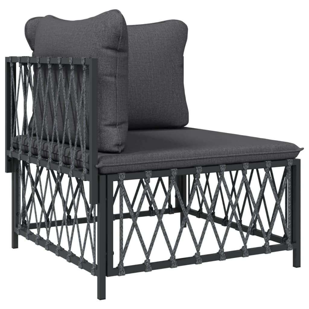 7 Piece Garden Lounge Set Anthracite Steel Chair with Cushions for Comfortable Outdoor Furniture Experience.