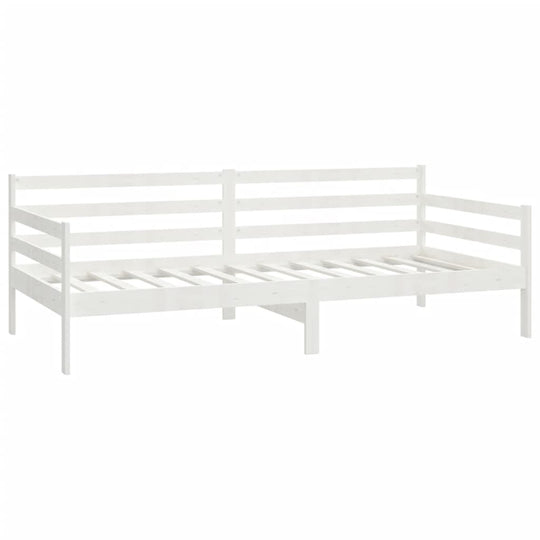 White solid pine day bed 90x200 cm, slatted design, perfect for guests and lounge seating, stylish and durable مفروشات أثاث.