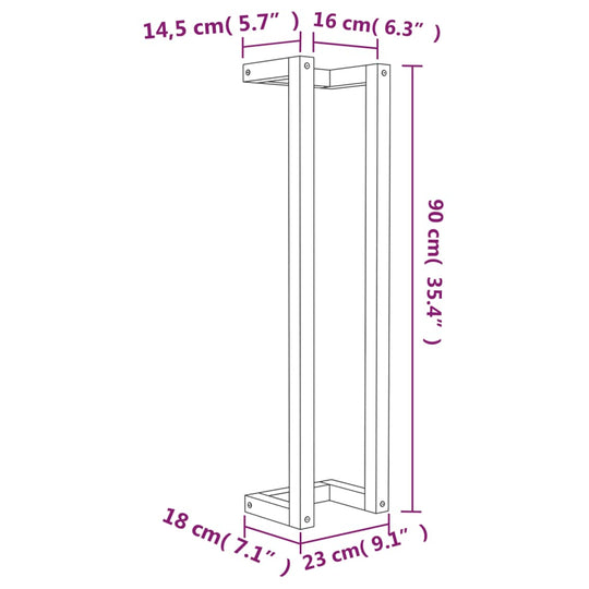 Towel Rack 23x18x90 cm Solid Wood Pine