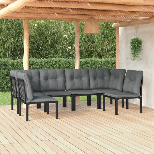 6 Piece Garden Lounge Set and Grey Poly Rattan , Furniture -> Outdoor Furniture -> Outdoor Furniture Sets , Durable,eligant,Furniture -,Home & Garden -,Modern Design,new-305021,Outdoor Furniture -,Outdoor Furniture Sets