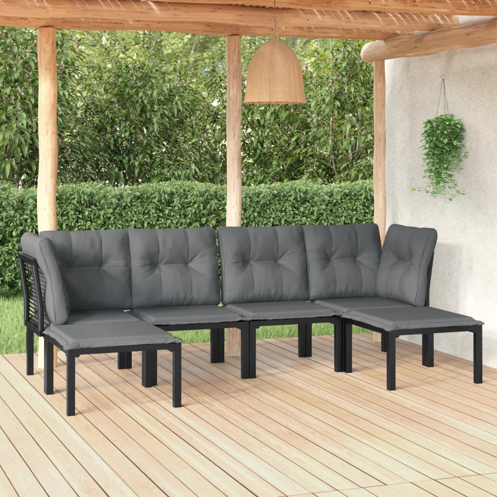 6 Piece Garden Lounge Set and Grey Poly Rattan , Furniture -> Outdoor Furniture -> Outdoor Furniture Sets , Durable,eligant,Furniture -,Home & Garden -,Modern Design,new-305021,Outdoor Furniture -,Outdoor Furniture Sets,Wooden Furniture