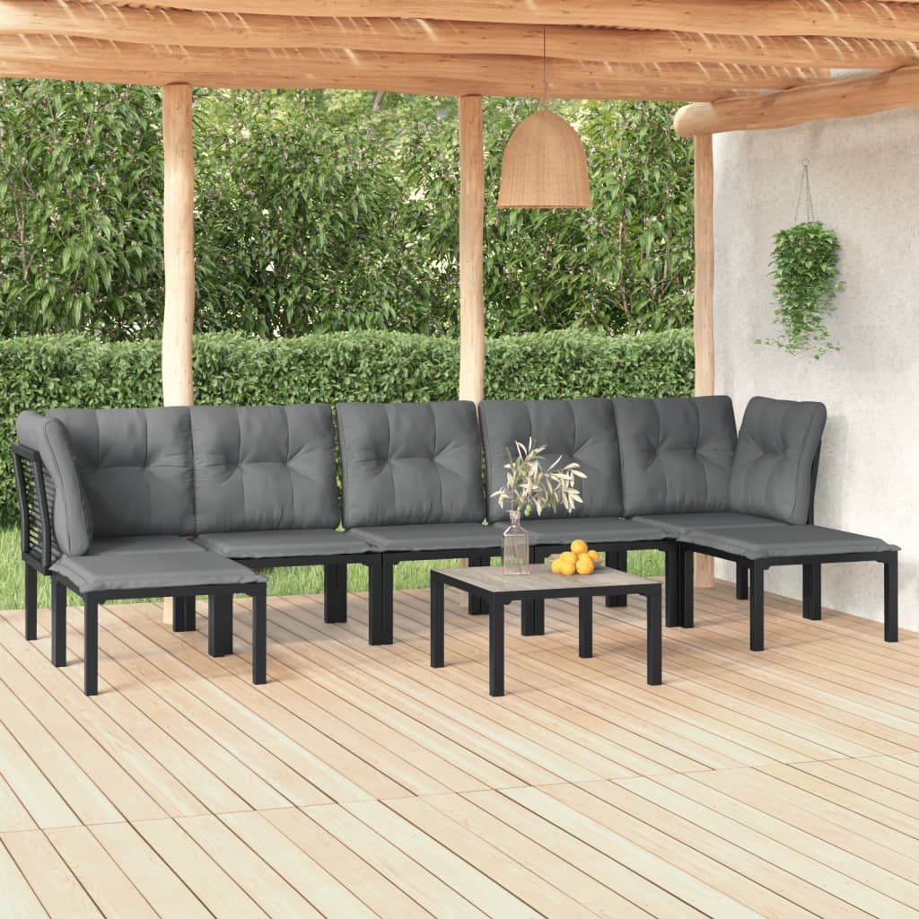 8 Piece Garden Lounge Set and Grey Poly Rattan , Furniture -> Outdoor Furniture -> Outdoor Furniture Sets , Durable,eligant,Furniture -,Home & Garden -,Modern Design,new-305021,Outdoor Furniture -,Outdoor Furniture Sets