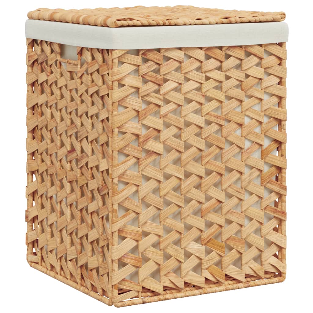 Laundry Baskets 2 pcs Water Hyacinth with lid, sturdy metal frame, and rustic charm