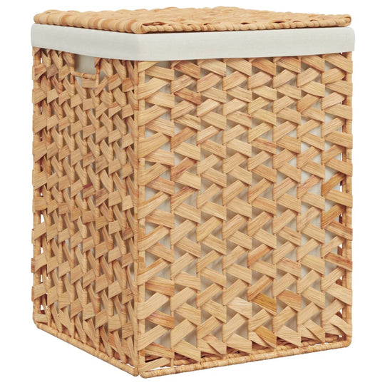 Laundry Baskets 2 pcs Water Hyacinth with lid, sturdy metal frame, and rustic charm